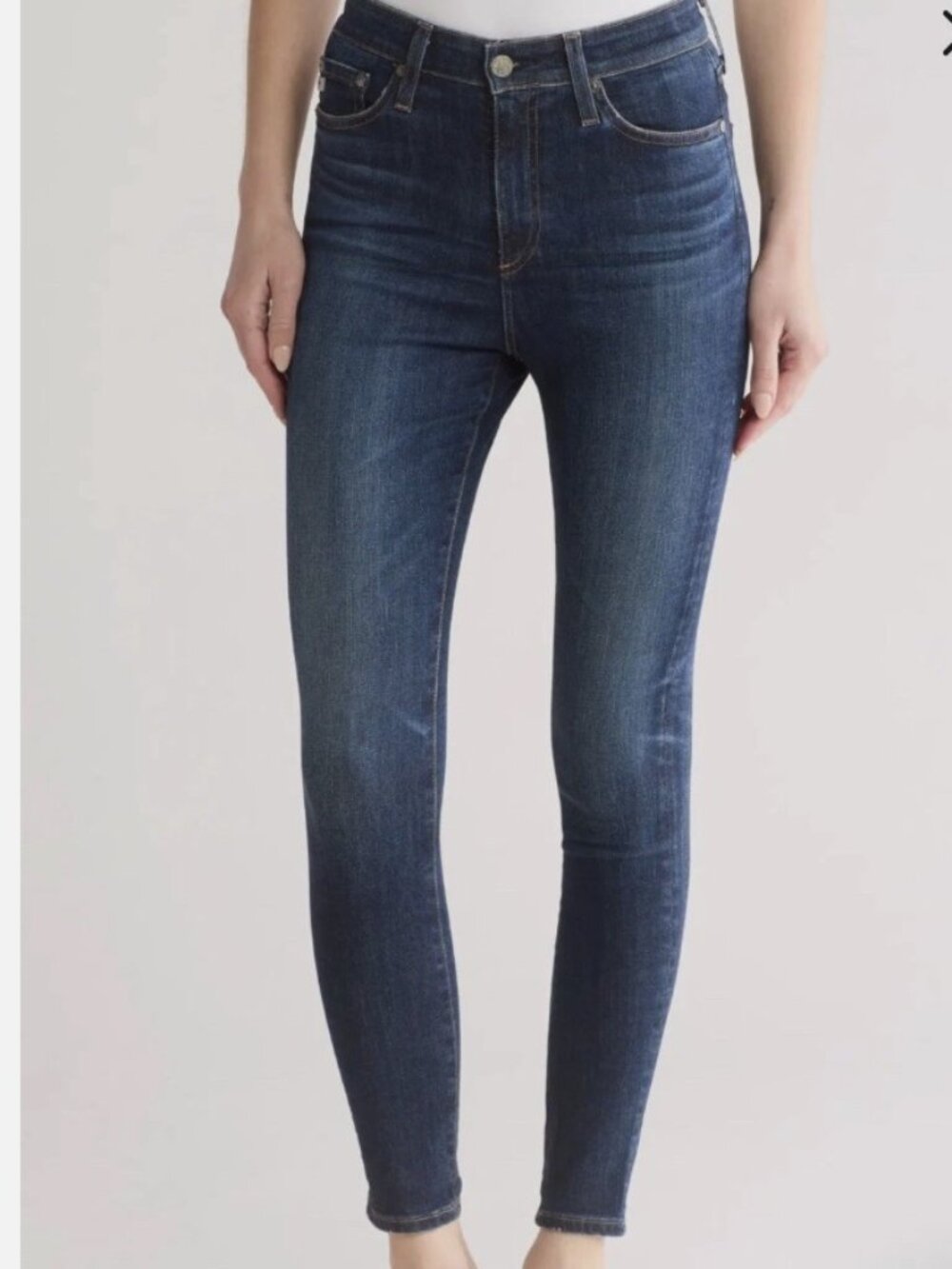AG Adriano Goldschmied Mila Ankle Super High Rise Skinny Ankle Blue Jeans 27